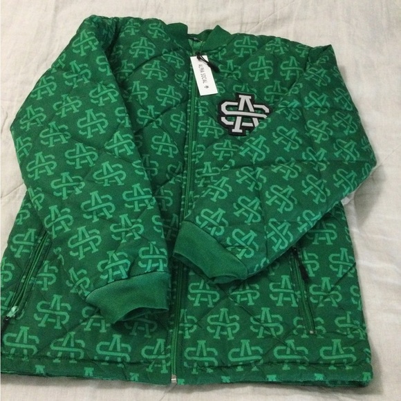 Alpha Social Green Puffer Jacket Size S - Picture 2 of 5